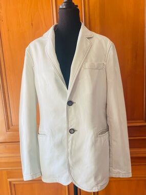 Armani Collezioni Summer Classic Cream Two-Button Blazer Jacket Size 38